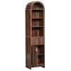 1-Door 1-Drawer 4-Tier Bathroom Vanity Grille-Finished MDF Melamine-Faced Bathroom Cabinet Arched Top 15.75*11.81*66.93in Walnut