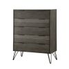 Contemporary Three-Tone Gray Finish Chest of Drawers Perched atop Metal Legs Acacia Veneer Modern Bedroom Furniture