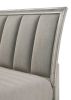1pc King Storage Platform Bed Upholstered Ultra-plush Headboard Two Footboard Storage Drawers Solid Wood White Mist