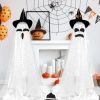 2 Packs Halloween Decorations Outdoor Indoor with Halloween Remote Control String Lights Party Supplies,Spooky Ghost Decor with Witch Hat
