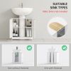 Under Sink Bathroom Cabinet with 2 Doors and Shelf, Pedestal Sink Bathroom Vanity Furniture, White