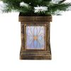 Artificial Christmas 3-Piece Set Wreath and Set of 2 Entrance Trees X-mas with LED Lights Easy Assembly
