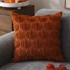 Fall Pillow Covers 18x18 Set of 2 Fall Decorations Autumn Rust Pumpkin Throw Pillow Cases Soft Plush Faux Fur Wool