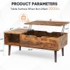 Lift Top Coffee Table with Hidden Storage Compartment, Modern Design, Brown/Black