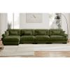 L Shaped Sectional Cloud Sofa , Convertible Deep 4 Seater Modular Couch for Living Room,Modern Velvet Comfy Upholstered Corner Couch Waist Pillows
