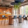 Desi Barstool Azure Gray & Walnut