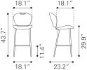 Terrence Barstool Vintage Gray
