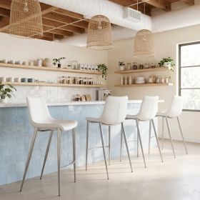 Magnus Barstool White & Silver