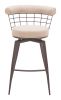 Saku Swivel Barstool Beige & Brown