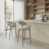 Limay Barstool Beige & Walnut