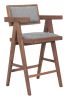 Delhi Counter Stool Gray & Walnut
