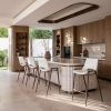 Desi Counter Stool White & Walnut