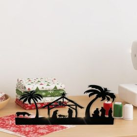 CIFbuy Vintage Rustic Iron Nativity Candleholder Set Christmas Table Centerpiece (Option: Defaulttitle)