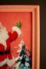 FRAMED ICE SKATING SANTA PAINTING