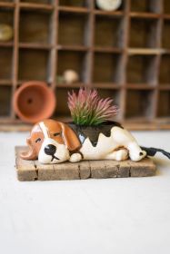 CERAMIC BEAGLE PLANTER (Option: MultiClay)
