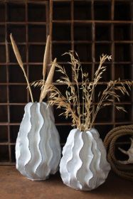 CERAMIC RUFFLE VASE (Option: SMALLWhiteCeramic)