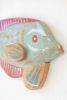 SET OF TWO COLORFUL WOOD FISH WALL ART