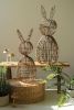 SET OF TWO TWIG AND IRON RABBITS