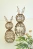 SET OF TWO TWIG AND IRON RABBITS