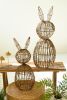 SET OF TWO TWIG AND IRON RABBITS