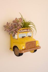 CERAMIC YELLOW SCHOOL BUS WALL PLANTER (Option: 1MultiCeramic)