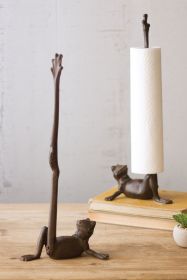 CAST IRON FROG PAPER TOWEL HOLDER (Option: 1BrownIron)