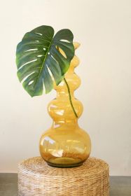 LARGE GLASS BUBBLE VASE (Option: AMBERBrownRecycled Glass)