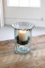 RIBBED GLASS CANDLE CYLINDER W RUSTIC INSERT