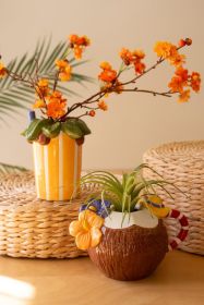 SET OF TWO CERAMIC COCKTAIL INSPIRED VASES (Option: 1MultiCeramic)