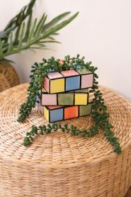 CERAMIC GAME CUBE BUD VASE (Option: 1MultiCeramic)