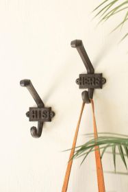 SET OF TWO CAST IRON HIS/HERS HOOKS (Option: 1BrownCast Iron)