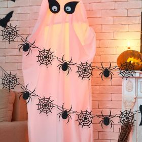 Set, Black Spiderweb Garland- Halloween Party Decorations, Halloween Spider Decor, Hanging Spider Web Banner Decor, Garland Halloween (Color: Black, Quantity: 3pcs)