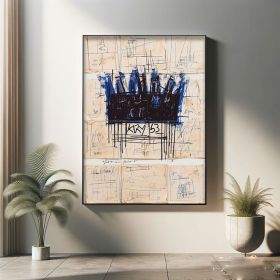 jean Michel Basquiat Crown Large Wall Art Hand Painted Oil Painting Modern Artistic Gift for Home or Office (Style: 01, size: 50x70cm)