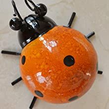 Set of 4 Cute Metal Ladybugs Garden Sculptures & Statues (Color: YELLOW)