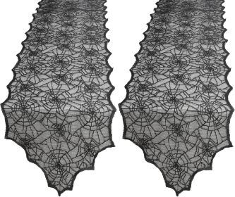Halloween Decorations Table Runner - Black Lace Spider Web Table Runners for Halloween Table Decor (size: 2 PCS-18*72Inch)