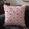 Halloween Pillow Covers 16x16 inch Set of 2 White Ghost Throw Pillow Cases Soft Plush Faux Fur Wool Couch Cushion Case for Chair Sofa Bedroom Living R