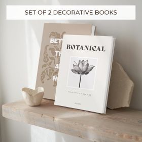 Beautiful Decorative Books - Set of 2 Boxes Enhance Your Coffee Table (Color: cream)