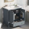 30" Bathroom Vanity with Sink Combo, Multi-functional Bathroom Cabinet with Doors and Drawer, Solid Frame and MDF Board