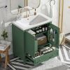 30" Bathroom Vanity with Sink Combo, Multi-functional Bathroom Cabinet with Doors and Drawer, Solid Frame and MDF Board