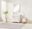 36 inch solid wood pre-assembly bathroom vanity with power station box