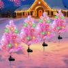 Solar Christmas Tree Outdoor Decor, Waterproof Solar Xmas Decorations Garden Stake Lights