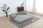 Foldable Sofa Bed, 77.9'' Folding Floor Couch, Compressed Convertable Sleeper Sofa, Memory Foam Couch with Pillow Back Support Armrest