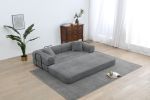 Foldable Sofa Bed, 77.9'' Folding Floor Couch, Compressed Convertable Sleeper Sofa, Memory Foam Couch with Pillow Back Support Armrest