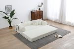 Foldable Sofa Bed, 77.9'' Folding Floor Couch, Compressed Convertable Sleeper Sofa, Memory Foam Couch with Pillow Back Support Armrest