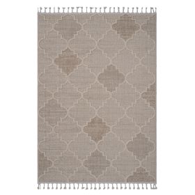 NAAR Guros Collection 5X7 Cream /Trellis Indoor/Outdoor Area Rug (Color: as Pic)