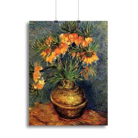 Fritillaries in a Copper Vase by Van Gogh Canvas Print or Poster (Type: Standard Framed Canvas Print, size: 28" x 20" / 70cm x 50cm (approx))