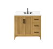 36 inch solid wood pre-assembly bathroom vanity with power station box