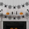 Set, Black Spiderweb Garland- Halloween Party Decorations, Halloween Spider Decor, Hanging Spider Web Banner Decor, Garland Halloween