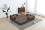 Foldable Sofa Bed, 77.9'' Folding Floor Couch, Compressed Convertable Sleeper Sofa, Memory Foam Couch with Pillow Back Support Armrest