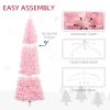 8ft Pencil Christmas Tree, Unlit Artificial Christmas Tree Slim Douglas Fir Xmas Tree with Realistic Branches, Halloween Tree with 1168 Tips